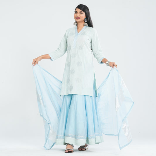 Women’s Cotton & Half Silk Three Piece Set