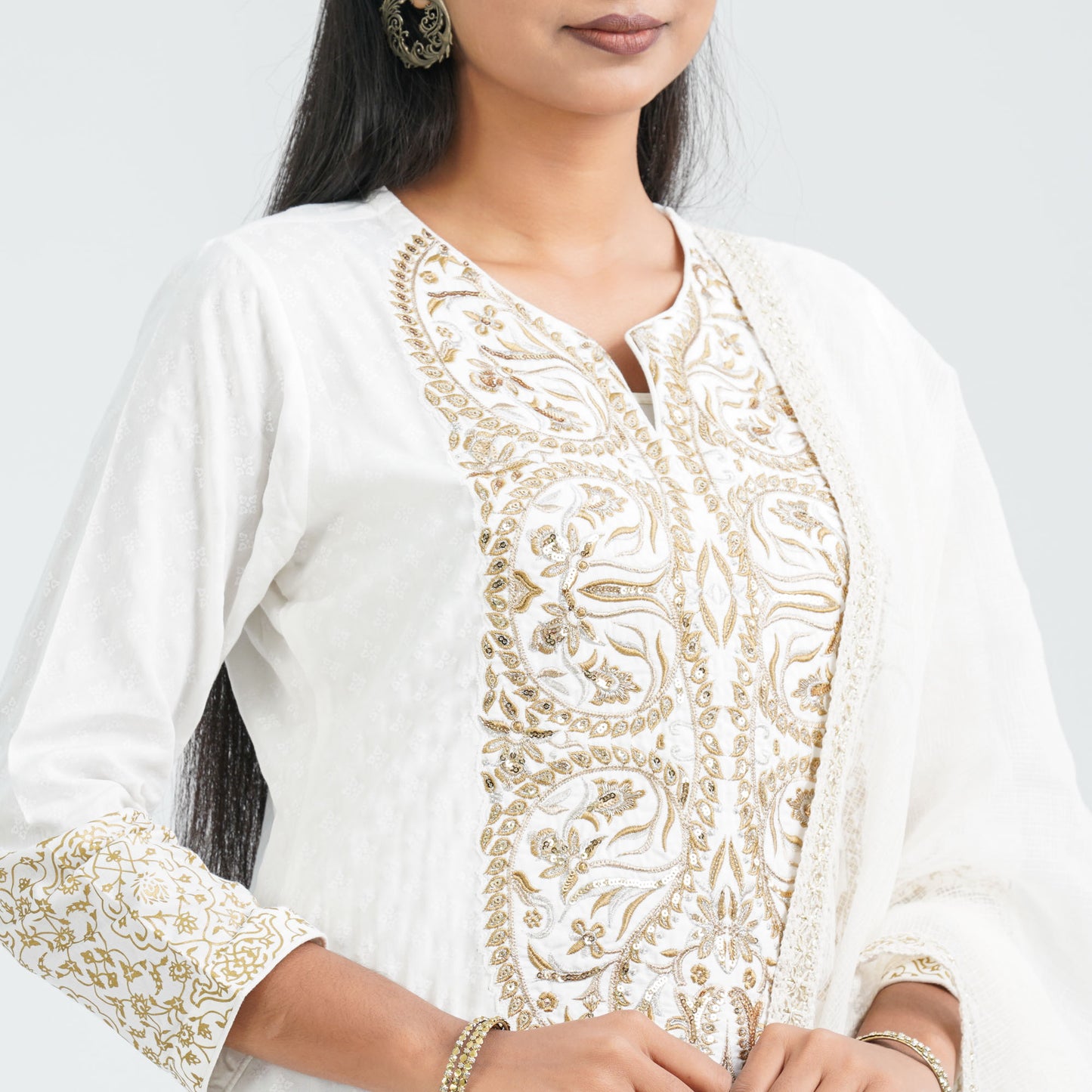 Women’s Cotton Embroidered Three Piece Set