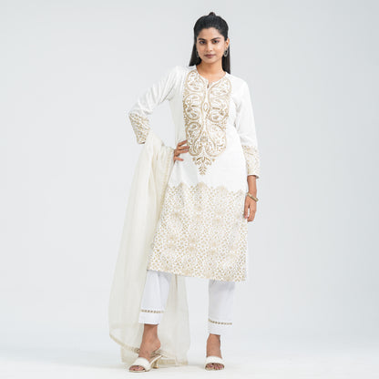 Women’s Cotton Embroidered Three Piece Set
