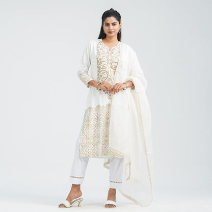 Women’s Cotton Embroidered Three Piece Set