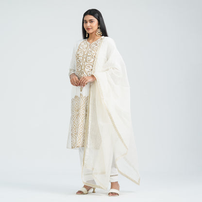 Women’s Cotton Embroidered Three Piece Set