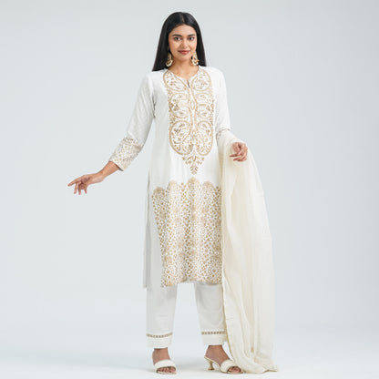 Women’s Cotton Embroidered Three Piece Set