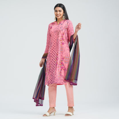 Women’s Cotton Embroidered Three Piece  Set