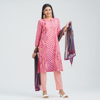 Women’s Cotton Embroidered Three Piece  Set