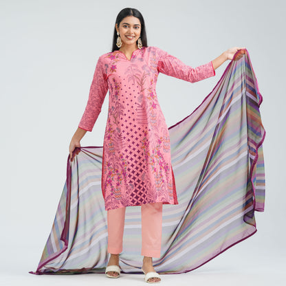 Women’s Cotton Embroidered Three Piece  Set