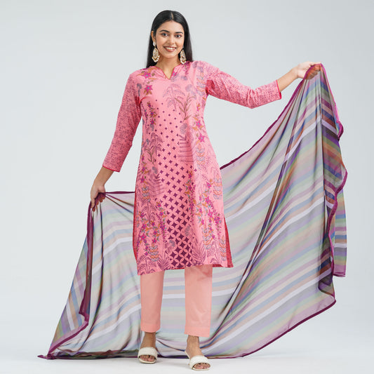 Women’s Cotton Embroidered Three Piece  Set