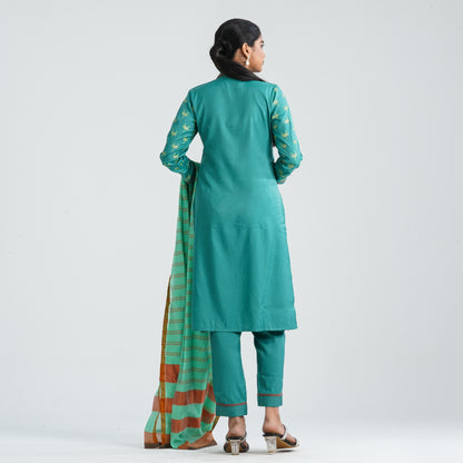 Women Blended Silk Three Piece Set