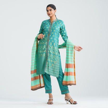 Women Blended Silk Three Piece Set