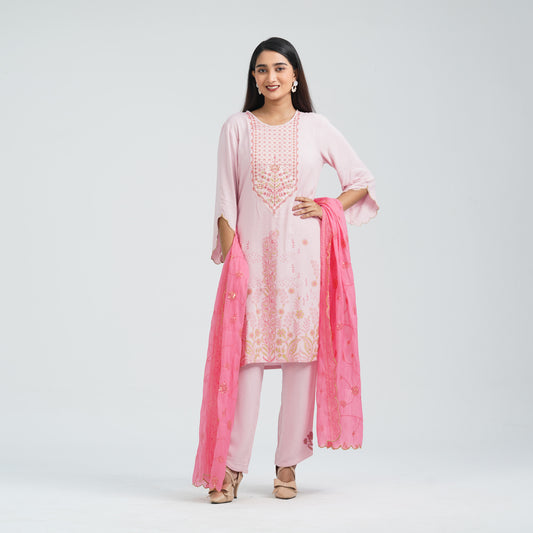 Women’s Viscose Embroidered Three Piece Set