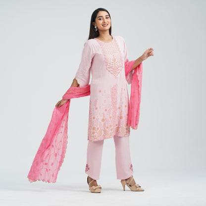Women’s Viscose Embroidered Three Piece Set