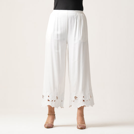 Womens Ethnic Bottom-Off White