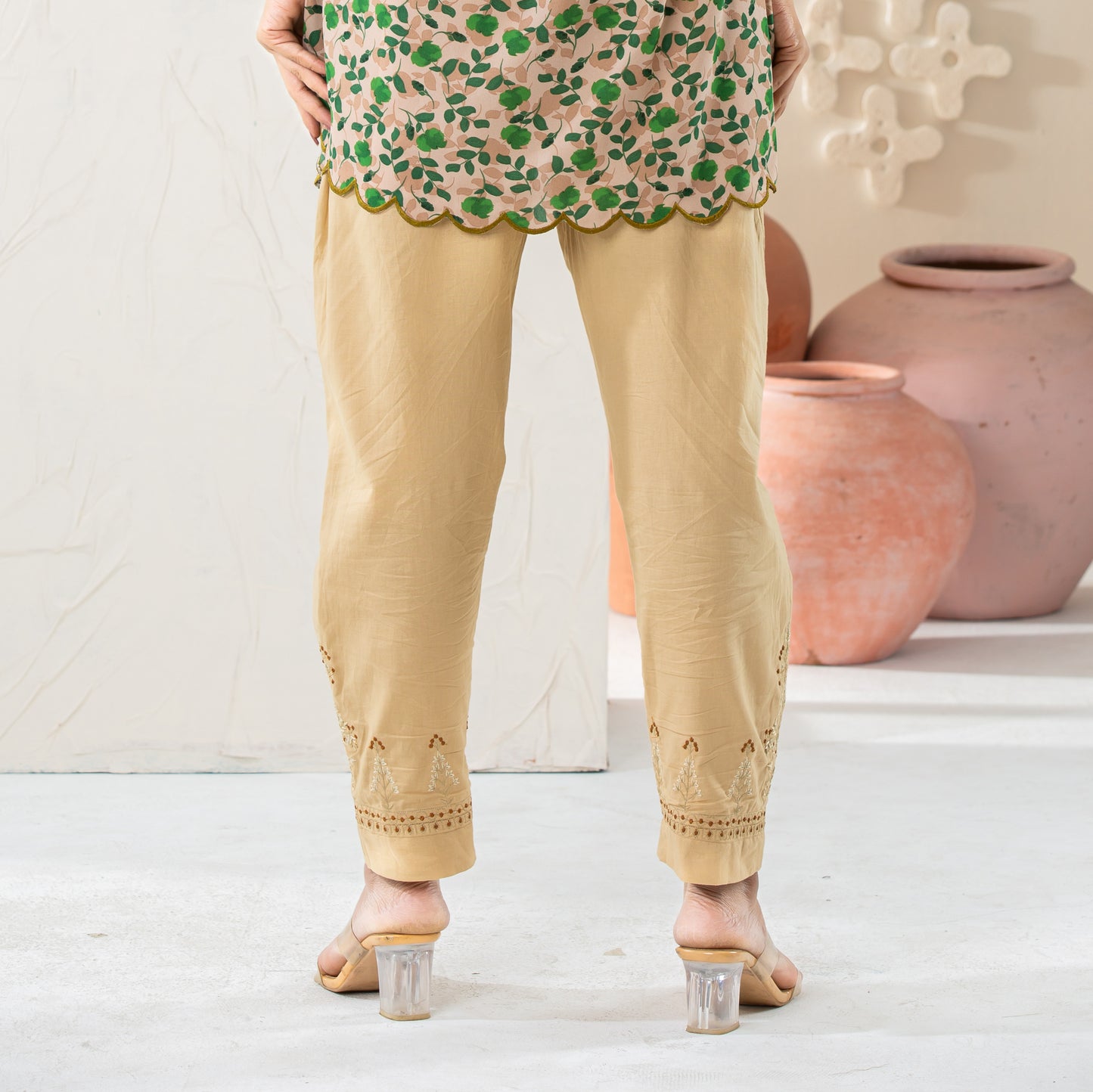 Women Embroidered Cotton Bottom