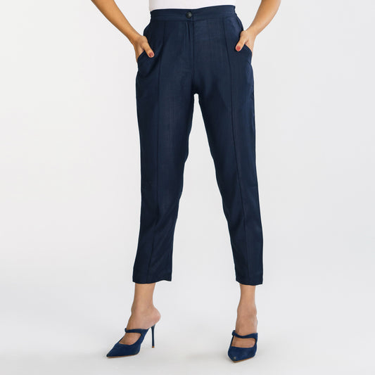 Womens Ethnic Navy Pant