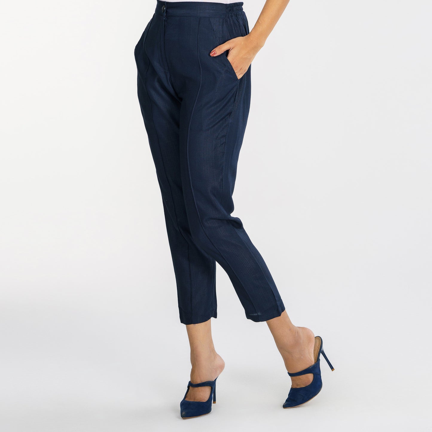 Womens Ethnic Navy Pant