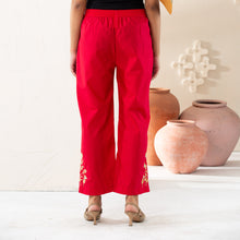 Load image into Gallery viewer, Women  Ethnic Red Embroidered Bottoms
