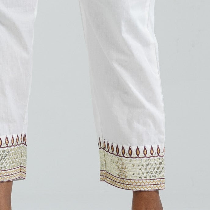 Women's Off White Cotton Bottom