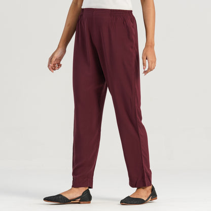 Womens Maroon Bottom
