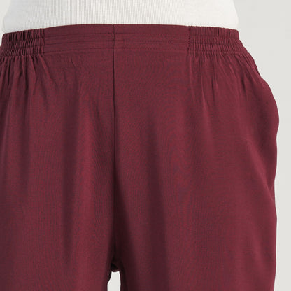 Womens Maroon Bottom