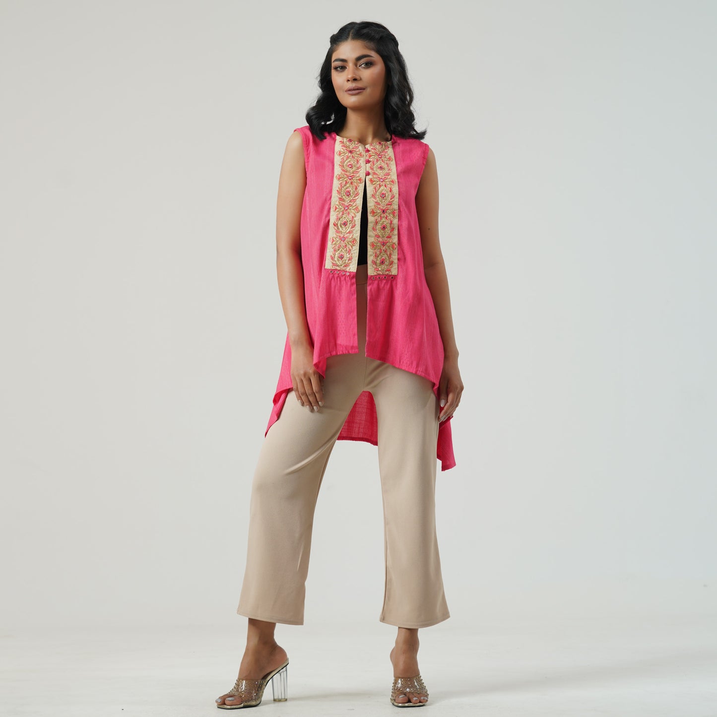 Womens Ethnic Pink Shrug