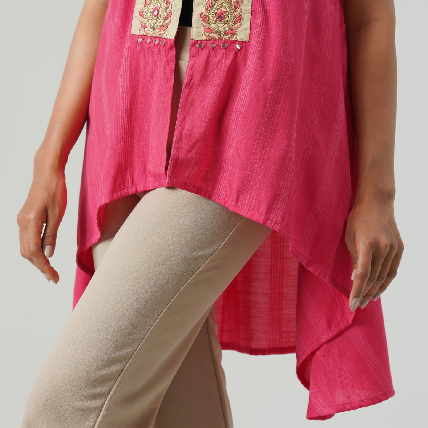 Womens Ethnic Pink Shrug