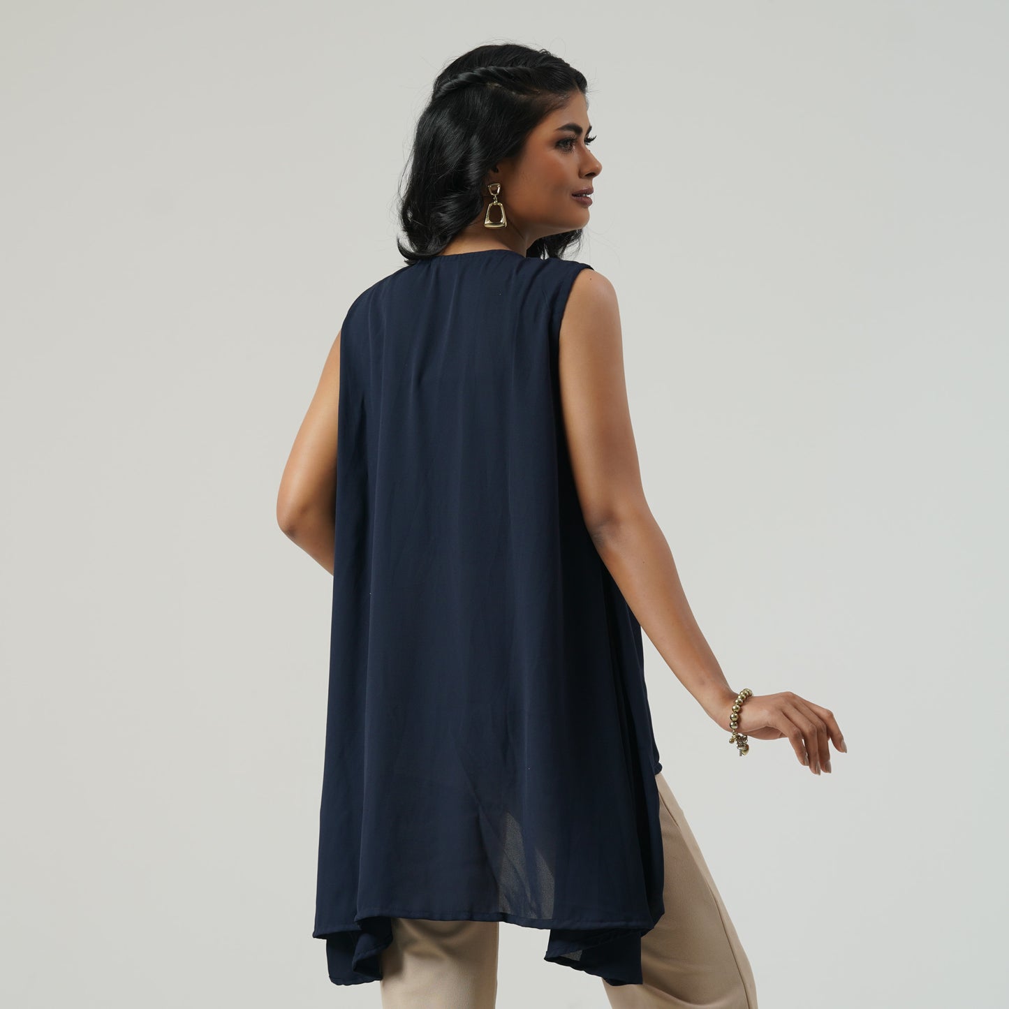 Womens Ethnic Deep Blue Shrug