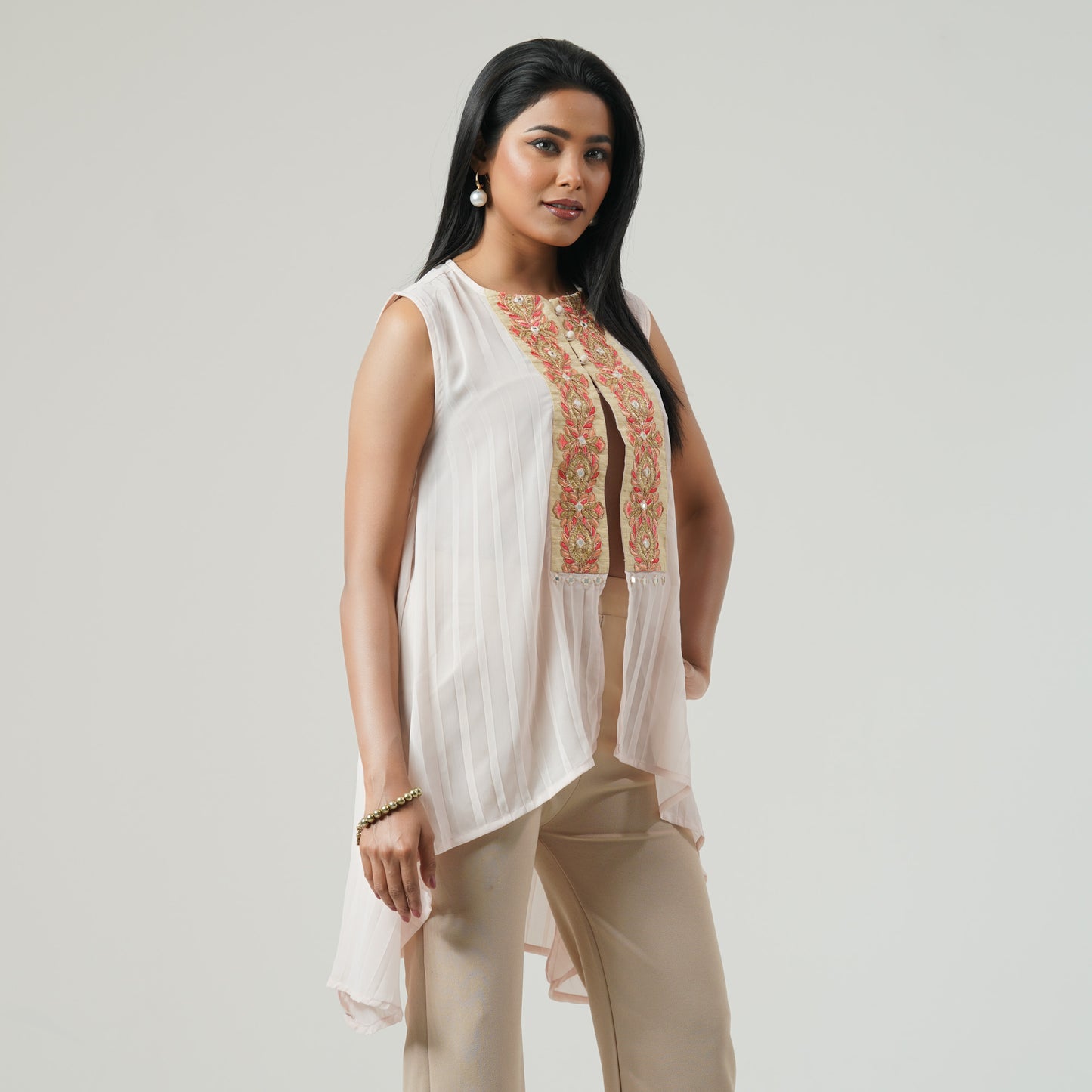 Womens Ethnic Peach Shrug