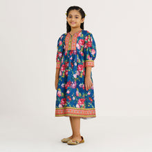 Load image into Gallery viewer, Girls Teal Floral Gown
