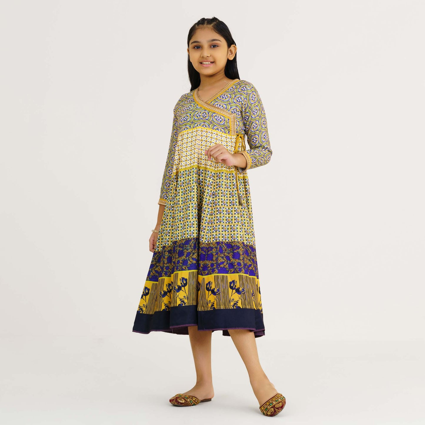 Girls Yellow Ethnic Gown