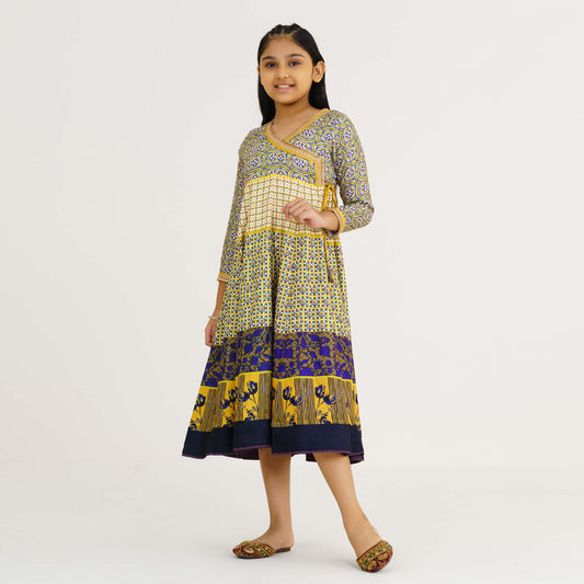 Girls Yellow Ethnic Gown