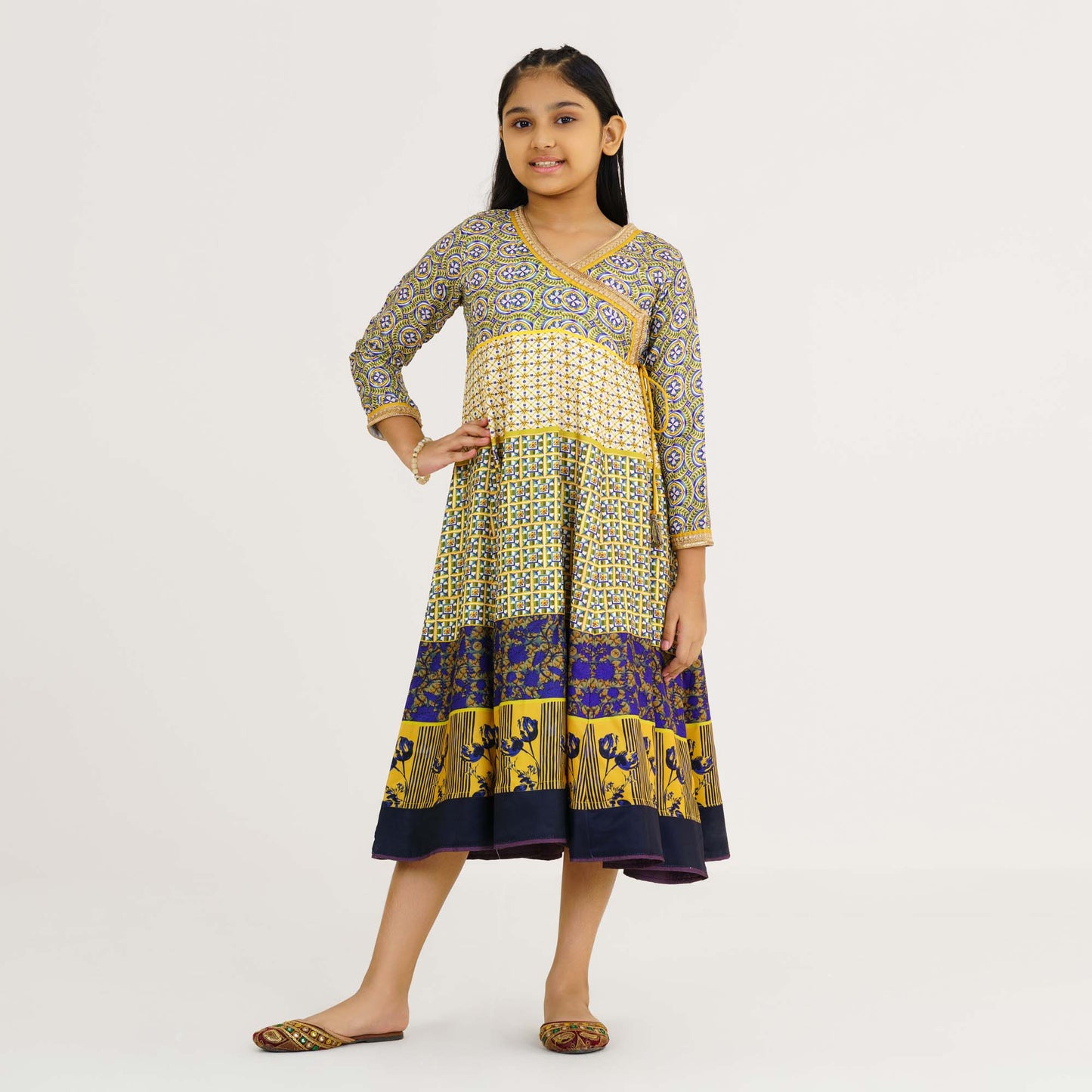 Girls Yellow Ethnic Gown