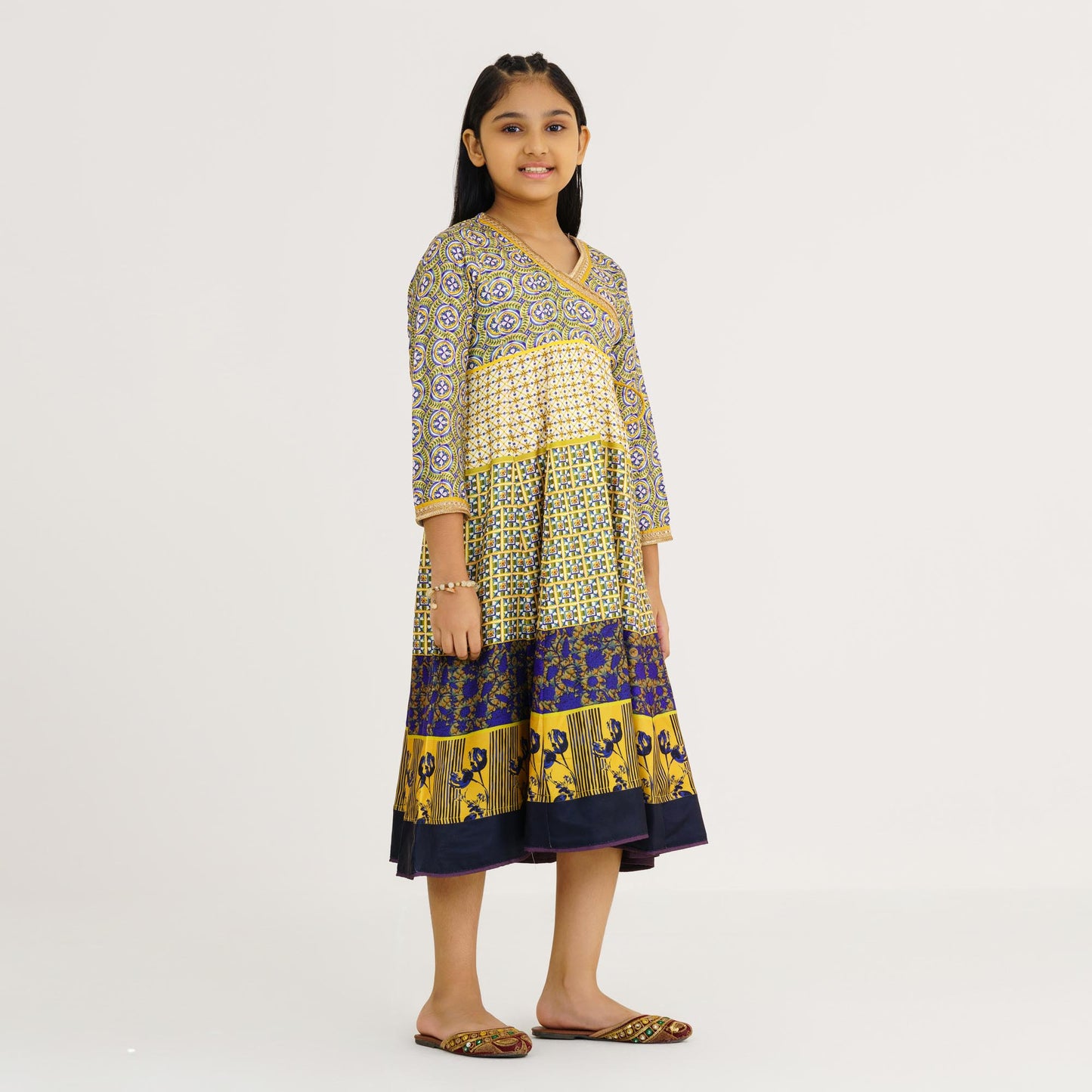 Girls Yellow Ethnic Gown