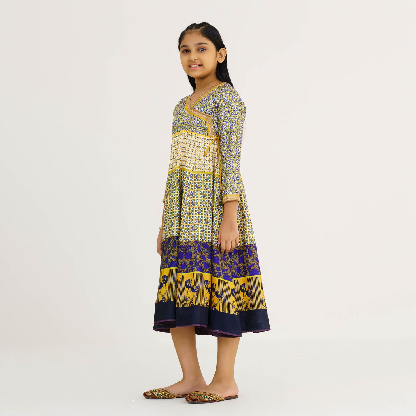 Girls Yellow Ethnic Gown