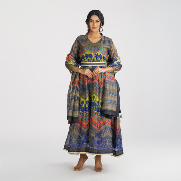 Women’S Ethnic Multi Color Gown