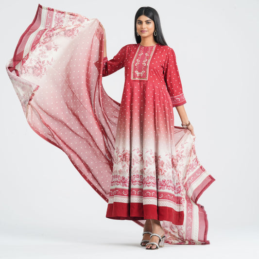 Women's Crinkle Georgette Gown