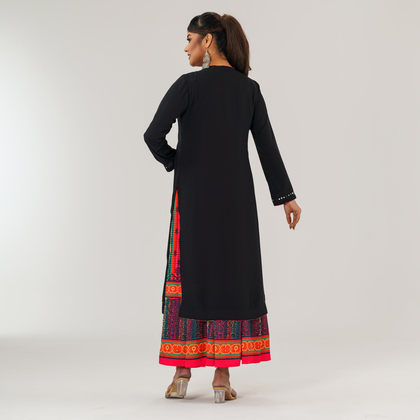 Womens Black Ethnic Gown