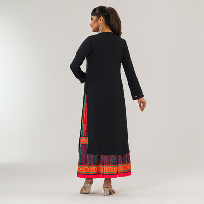 Womens Black Ethnic Gown