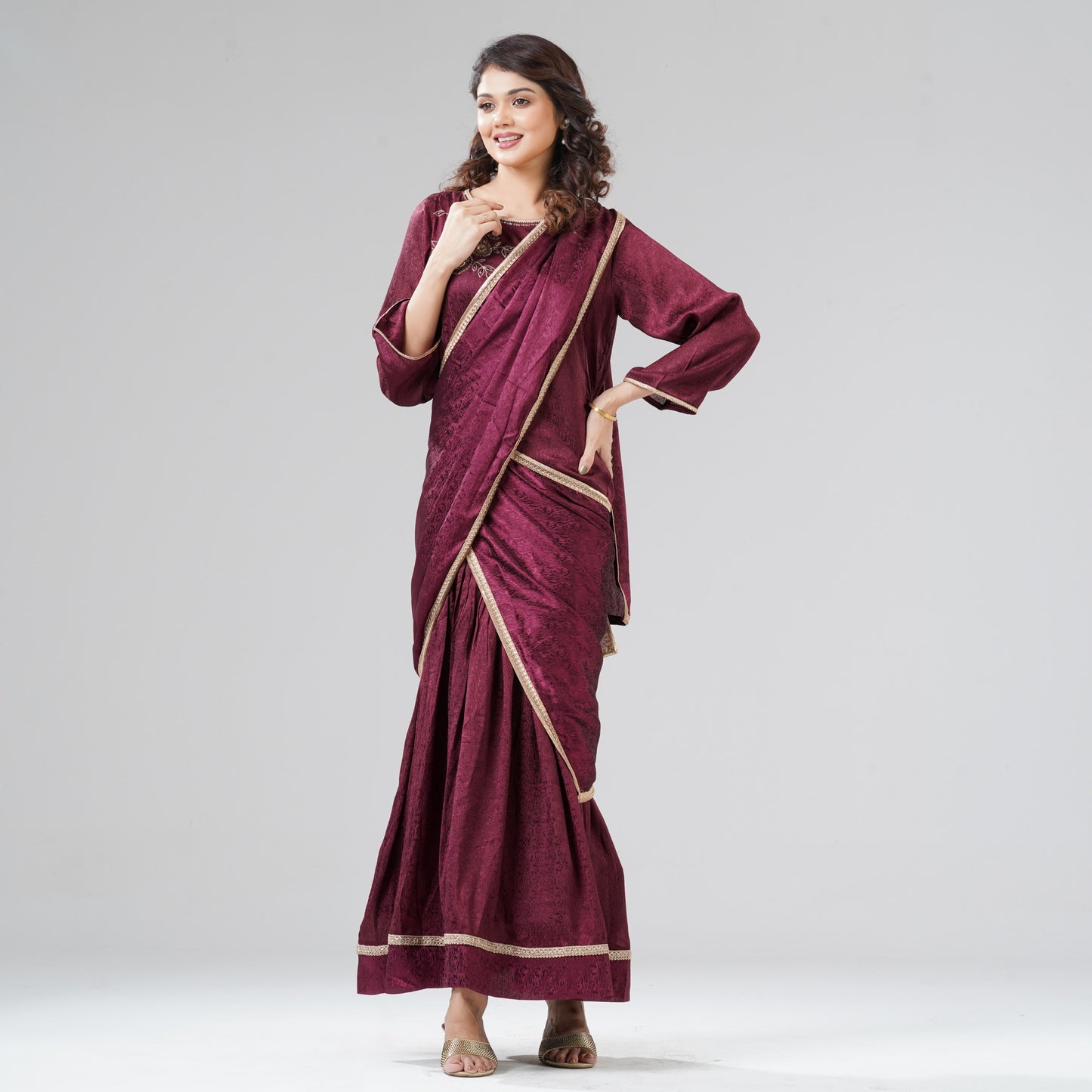 Womens Maroon Gown