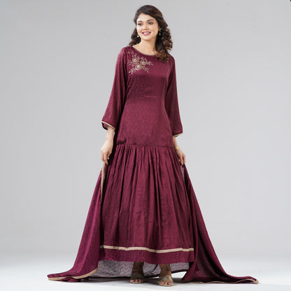 Womens Maroon Gown