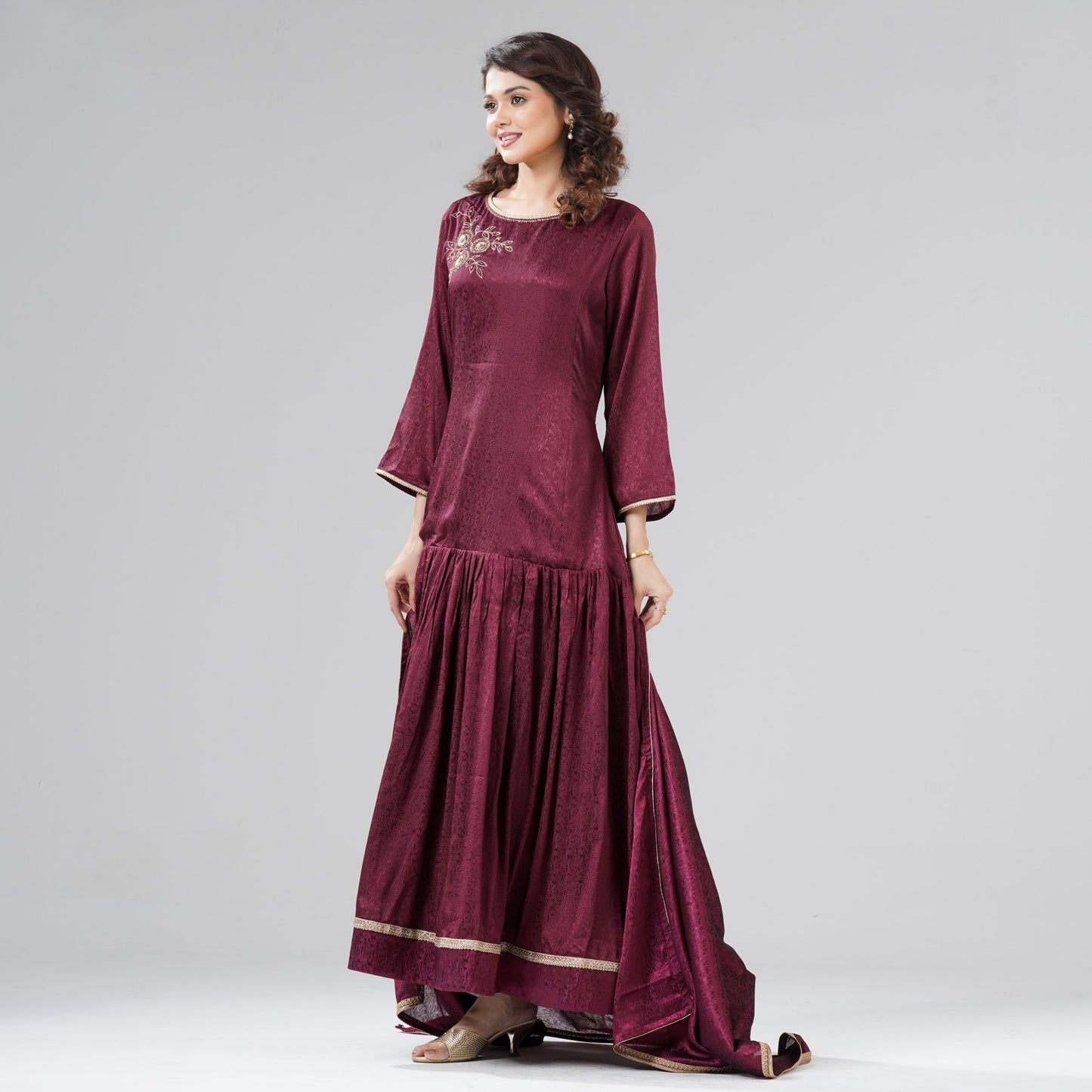 Womens Maroon Gown