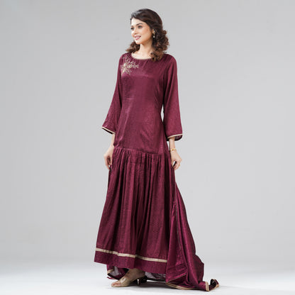 Womens Maroon Gown
