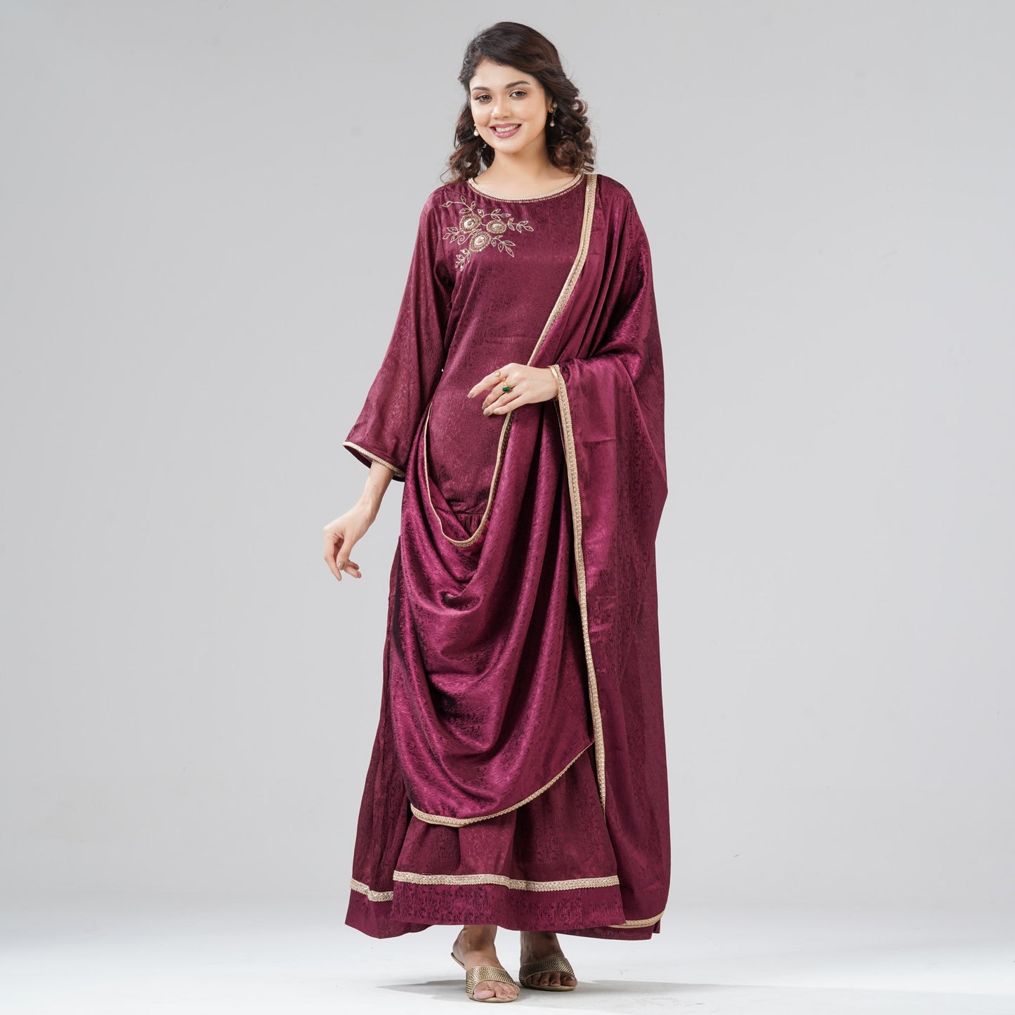 Womens Maroon Gown