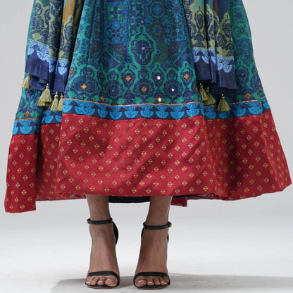 Women Aqua Ethnic Gown Set