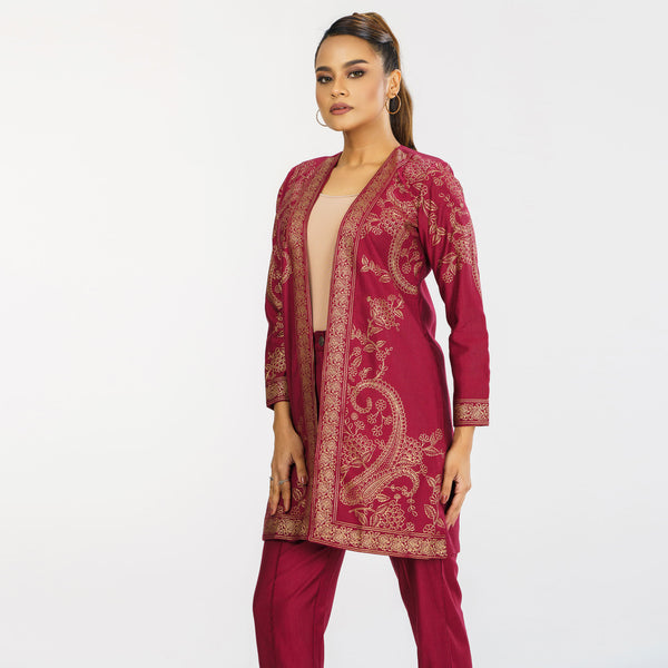 ETHNIC JACKET-MAROON