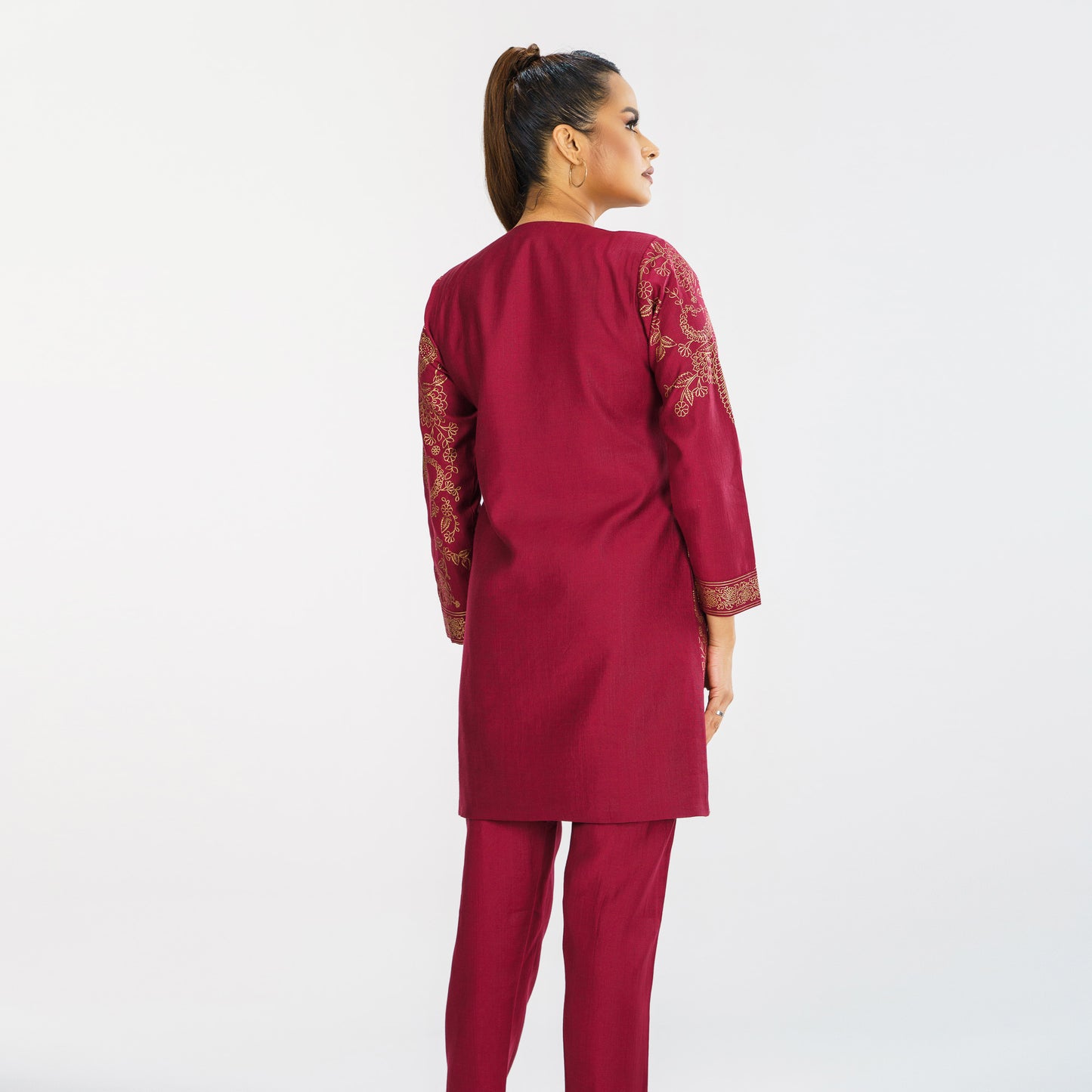 Womens Maroon Ethnic Jacket