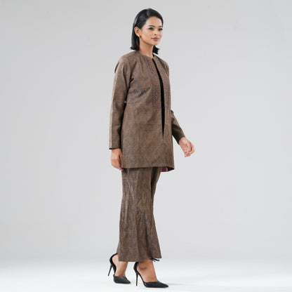 Women Brown Ethnic Two Piece Set