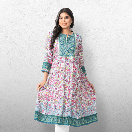 Womens Ethnic Average Kurti-Dusty Print