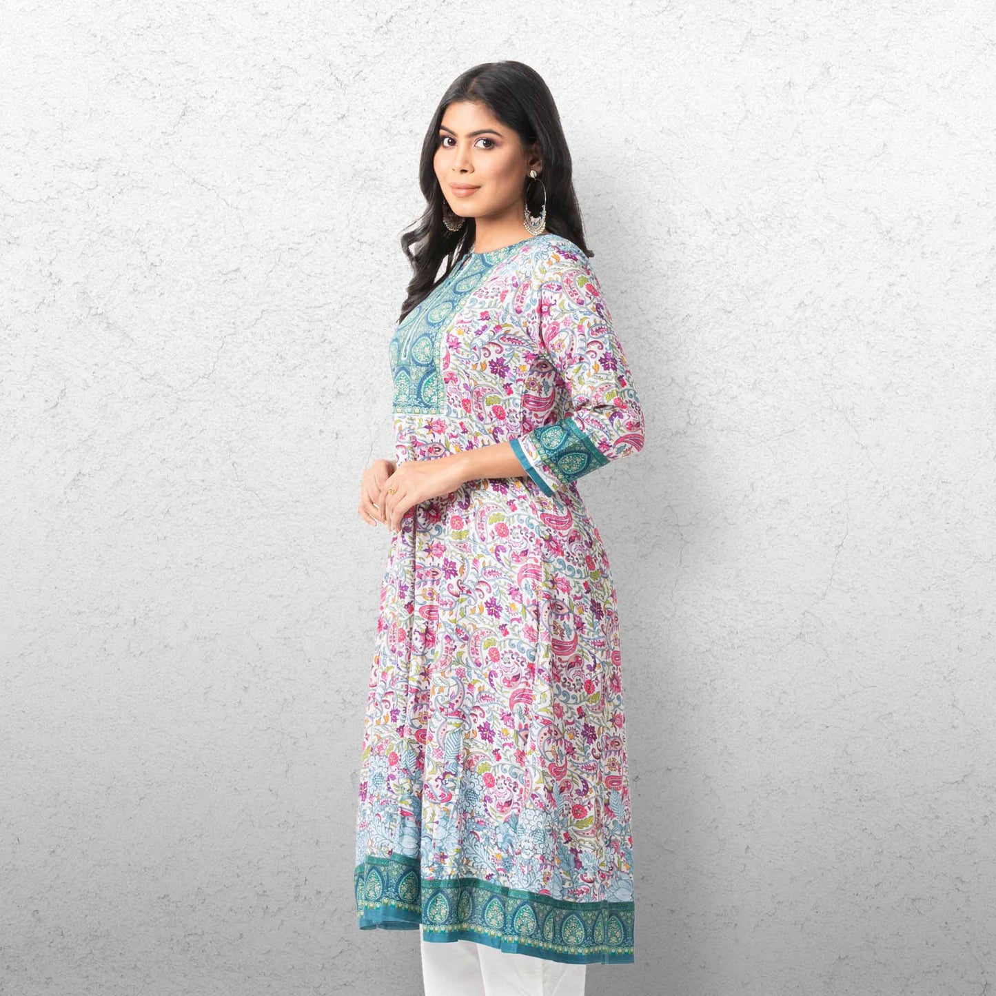 Womens Ethnic Average Kurti-Dusty Print