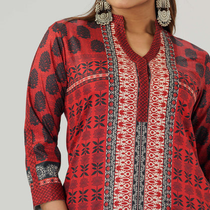 Womens Ethnic Maroon Kurti