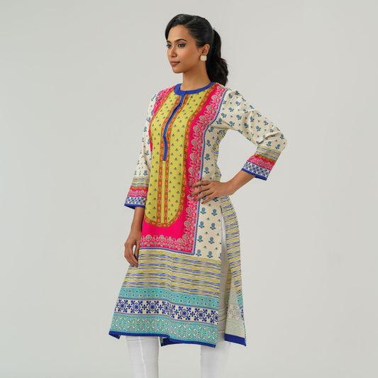 Womens Multicolor Printed Kurti