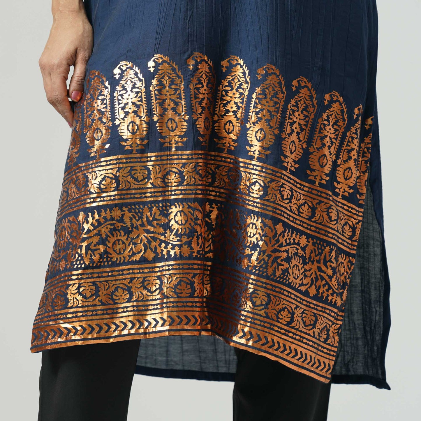 Womens Printed Navy Kurti